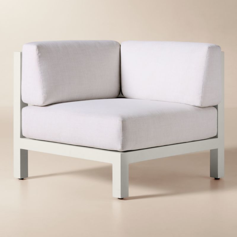 Bay Ivory Aluminum Outdoor Corner Chair with Ivory Cushions - image 2 of 8