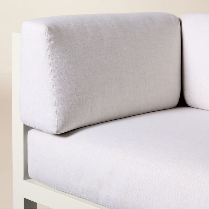 Bay Ivory Aluminum Outdoor Corner Chair with Ivory Cushions - image 5 of 8