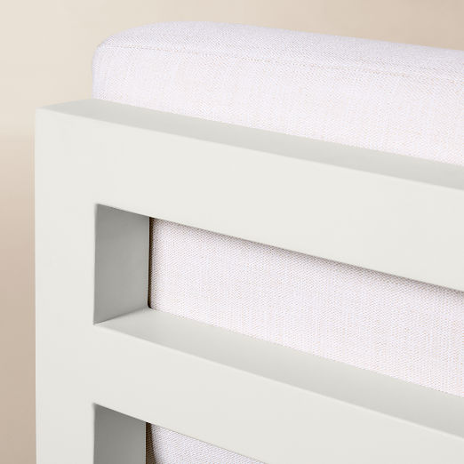 Bay Ivory Aluminum Outdoor Corner Chair with Ivory Cushions