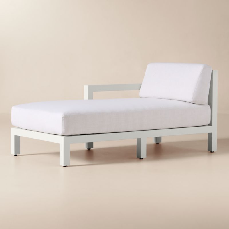 Bay Ivory Aluminum Outdoor Left-Arm Chaise with Ivory Cushions - image 2 of 8
