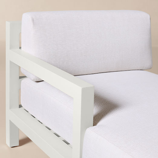 Bay Ivory Aluminum Outdoor Left-Arm Chaise with Ivory Cushions