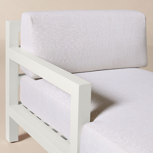 Bay Ivory Aluminum Outdoor Left-Arm Chaise with Ivory Cushions