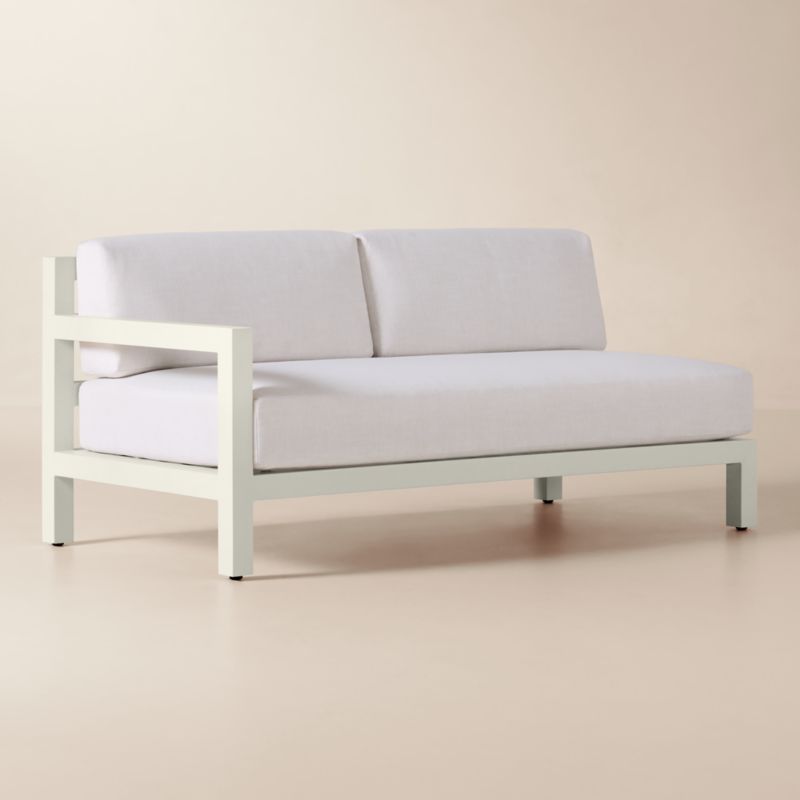 Bay Ivory Aluminum Outdoor Left-Arm Sofa with Ivory Cushions - image 2 of 8
