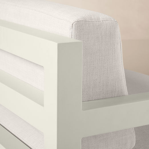 Bay 2-Piece Ivory Aluminum Right-Arm Chaise Outdoor Sectional Sofa Chaise with Ivory Cushions