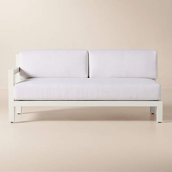 Bay Ivory Aluminum Outdoor Left-Arm Sofa with Ivory Cushions