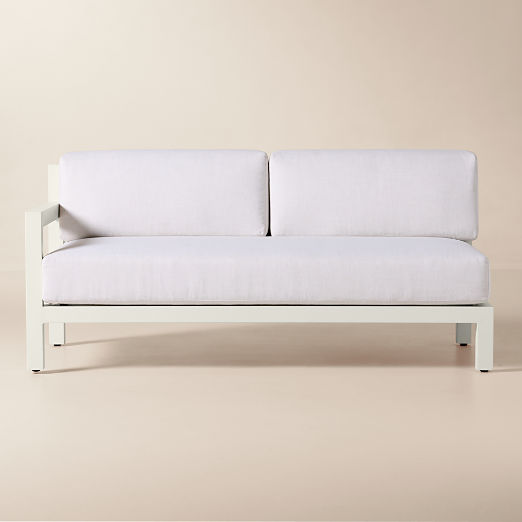 Bay Ivory Aluminum Outdoor Left-Arm Sofa with Ivory Cushions