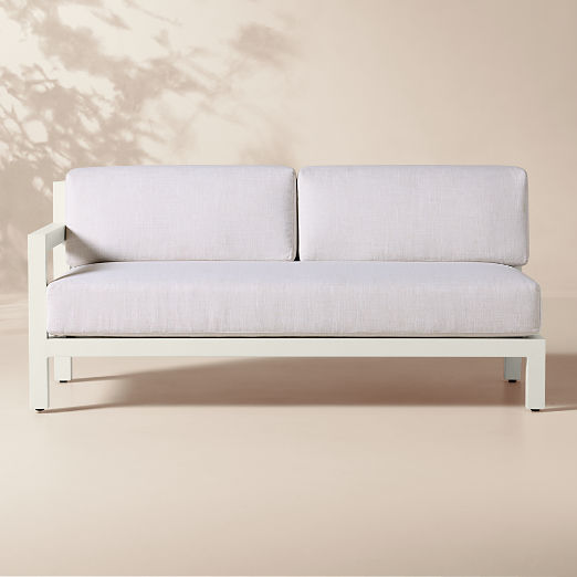 Bay Ivory Aluminum Outdoor Left-Arm Sofa with Ivory Cushions