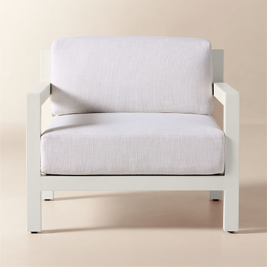 Bay Ivory Aluminum Outdoor Lounge Chair with Ivory Cushions Set of 2