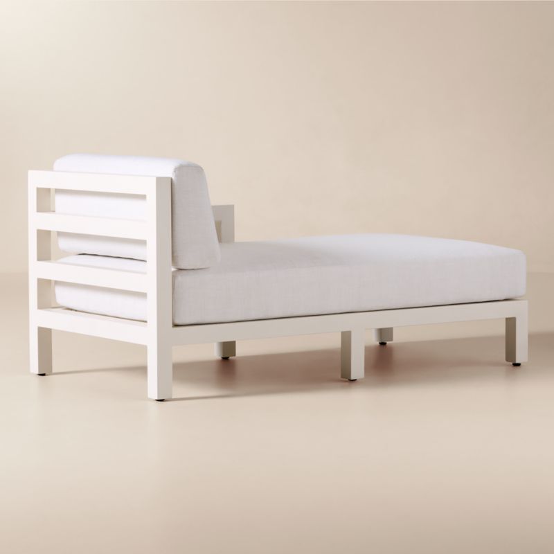 Bay Ivory Aluminum Outdoor Right-Arm Chaise with Ivory Cushions - image 4 of 8
