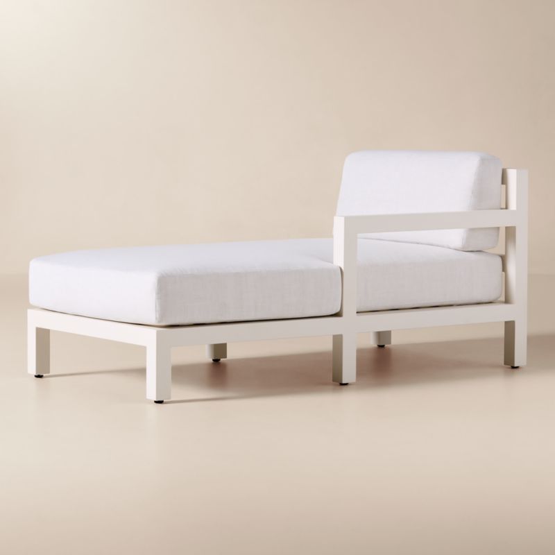 Bay Ivory Aluminum Outdoor Right-Arm Chaise with Ivory Cushions - image 2 of 8
