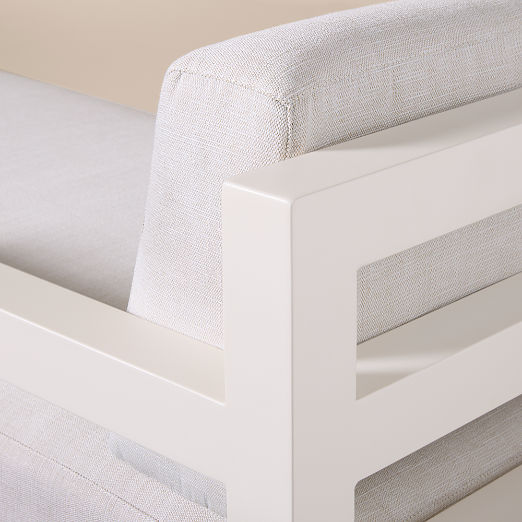 Bay Ivory Aluminum Outdoor Right-Arm Chaise with Ivory Cushions