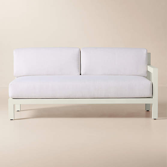 Bay Ivory Aluminum Outdoor Right-Arm Sofa with Ivory Cushions