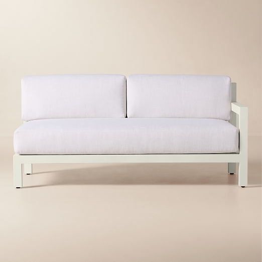 Bay Ivory Aluminum Outdoor Right-Arm Sofa with Ivory Cushions