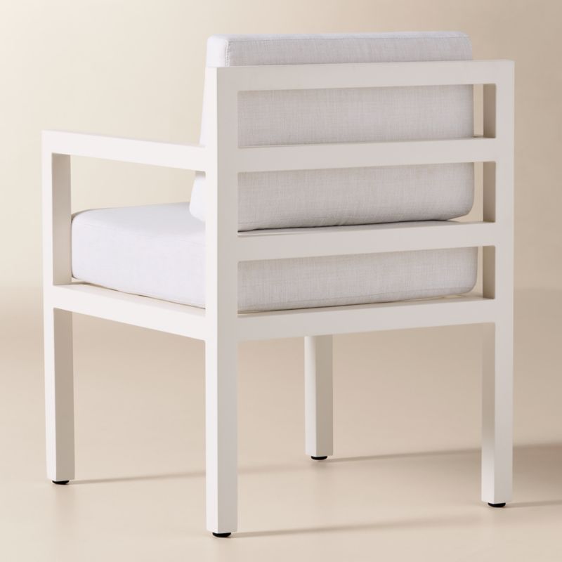 Bay Ivory Aluminum Outdoor Dining Armchair with Ivory Cushions Set of 4 - image 3 of 7
