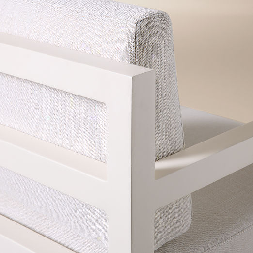 Bay Ivory Aluminum Outdoor Dining Armchair with Ivory Cushions Set of 4