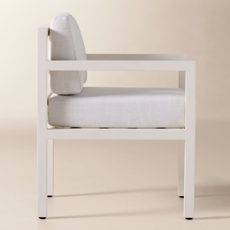 Bay Ivory Aluminum Outdoor Dining Armchair with Ivory Cushions Set of 4 - image 2 of 7