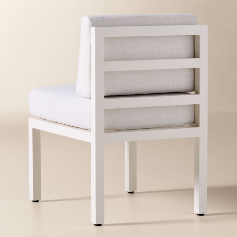 Bay Ivory Aluminum Outdoor Armless Dining Chair with Ivory Cushion - image 5 of 9