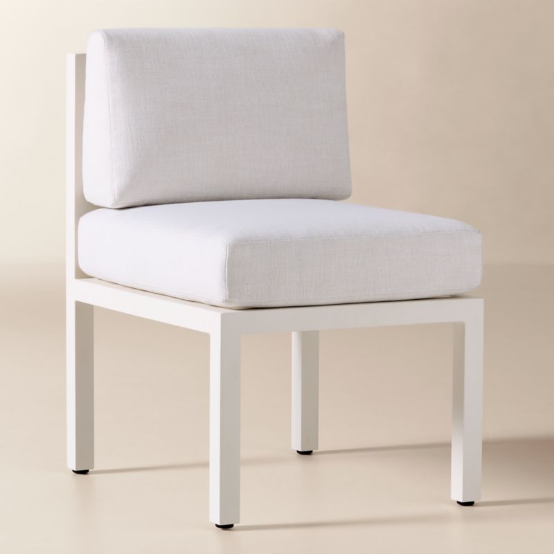 Bay Ivory Aluminum Outdoor Armless Dining Chair with Ivory Cushion - image 3 of 9