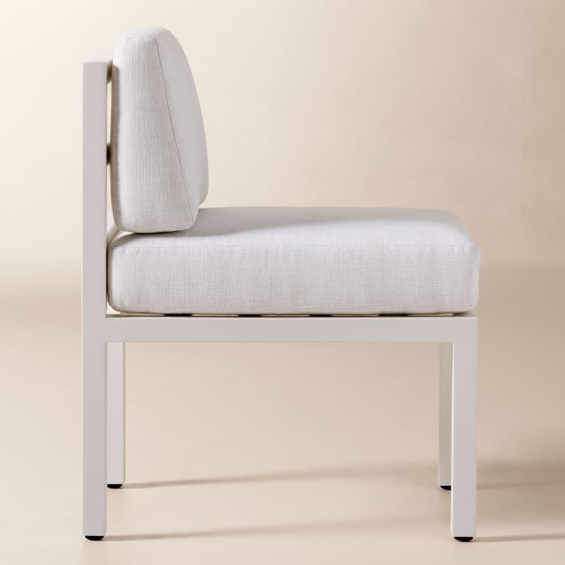 Bay Ivory Aluminum Outdoor Armless Dining Chair with Ivory Cushion - image 4 of 9