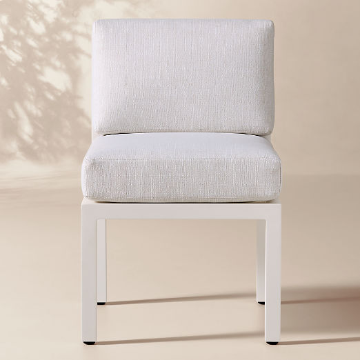 Bay Ivory Aluminum Outdoor Armless Dining Chair with Ivory Cushion Set of 4