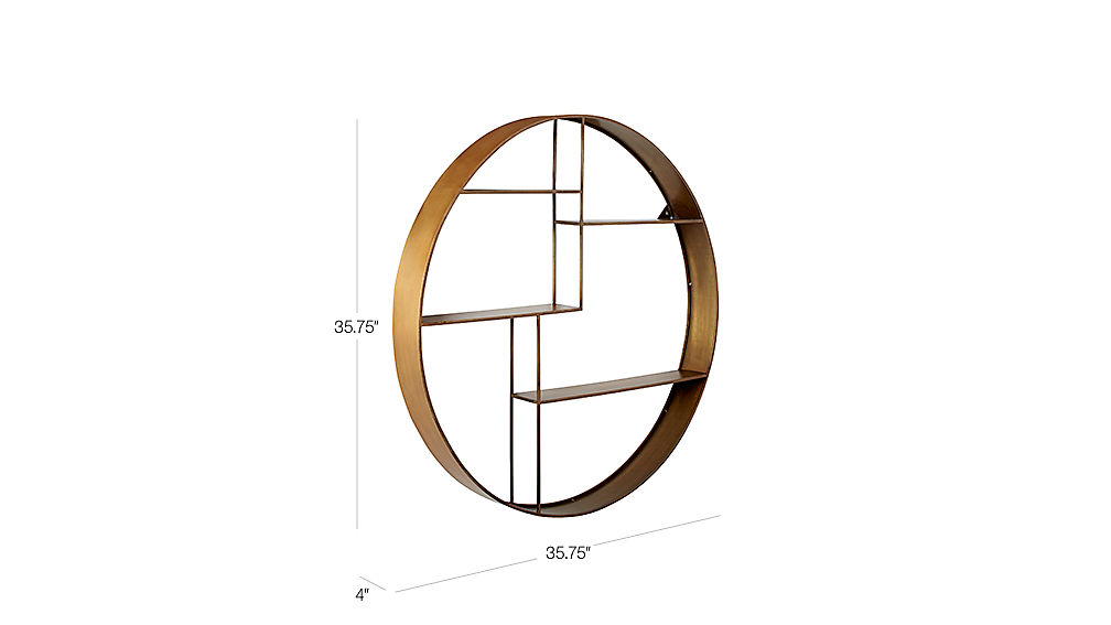 Bay Antique Brass Circle Wall Shelf + Reviews | CB2