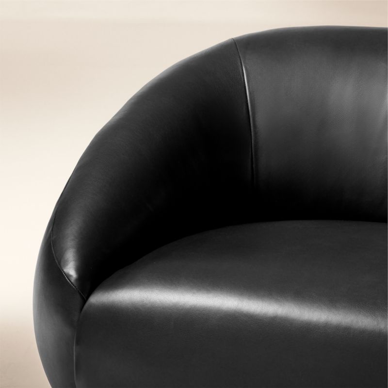 Baza 98" Curved Black Leather Sofa by Casa Dean by Swizz Beatz - image 6 of 8