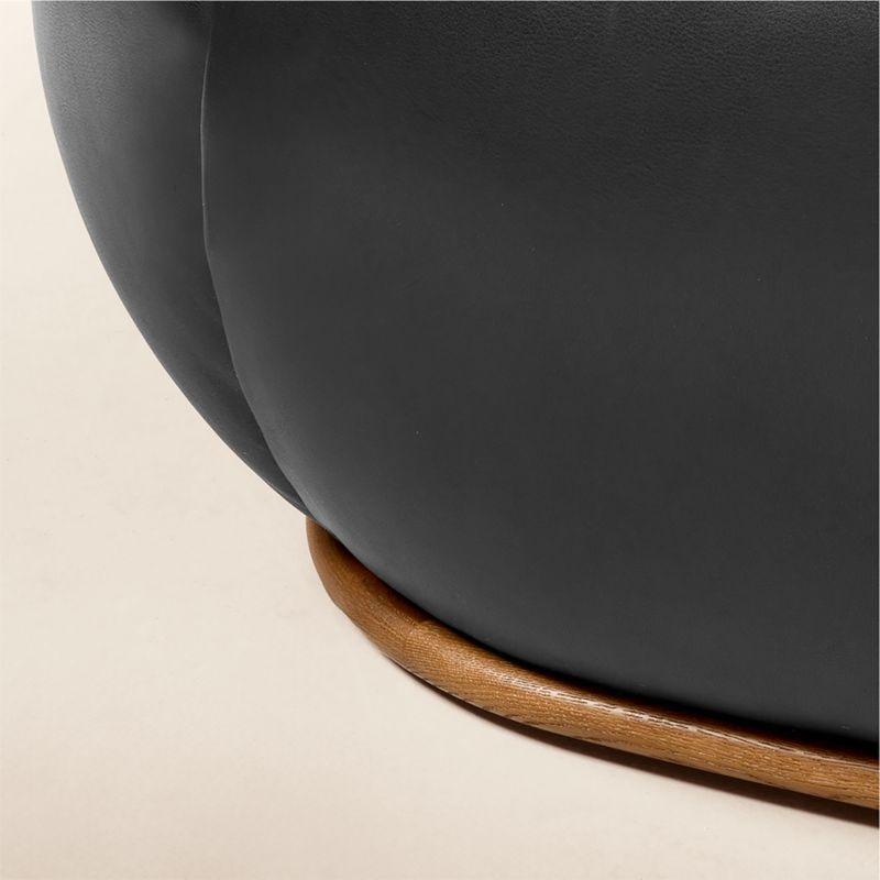 Baza 98" Curved Black Leather Sofa by Casa Dean by Swizz Beatz - image 5 of 8