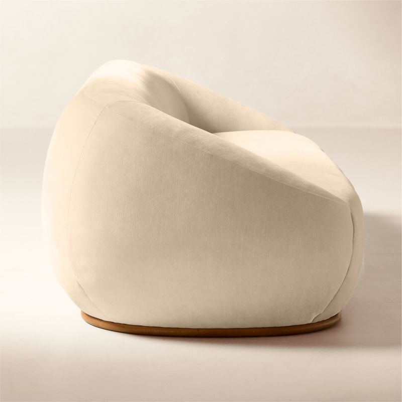 Baza 98" Ivory Velvet Sofa by Casa Dean by Swizz Beatz - image 2 of 7