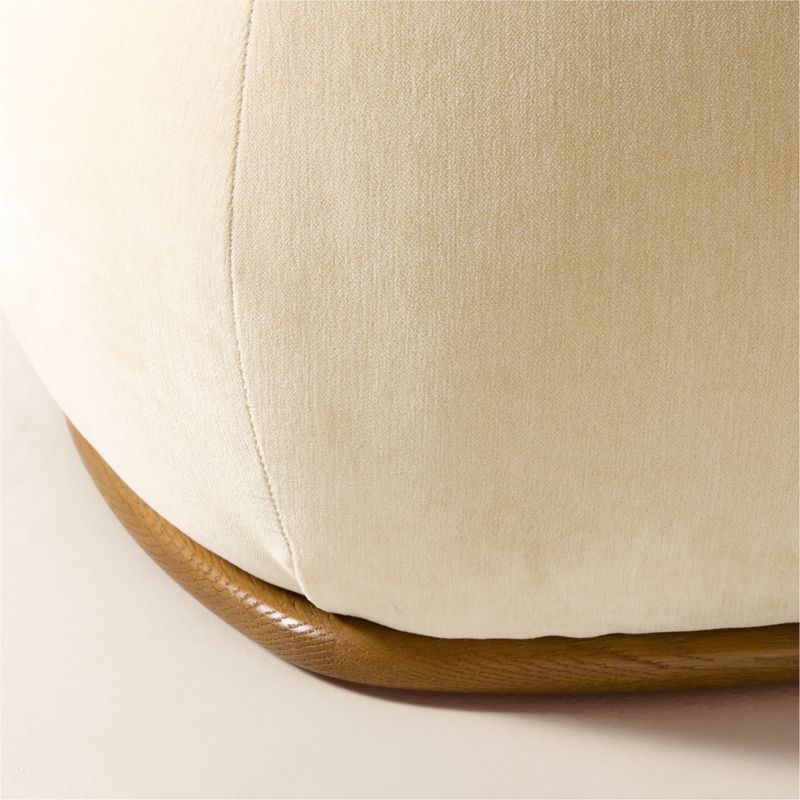 Baza Ivory Velvet Ottoman by Casa Dean by Swizz Beatz - image 2 of 4