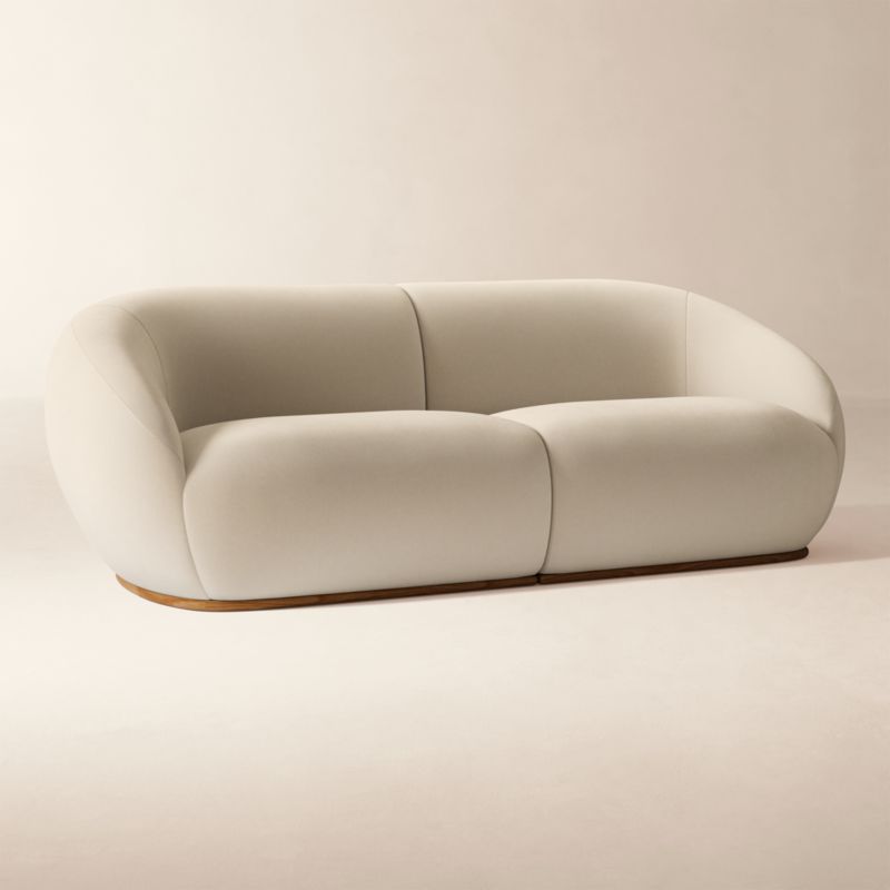 Baza Ivory Velvet 2-Piece Sectional Sofa by Casa Dean by Swizz Beatz - image 2 of 7