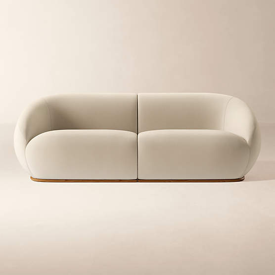 Baza Ivory Velvet 2-Piece Sectional Sofa by Casa Dean by Swizz Beatz