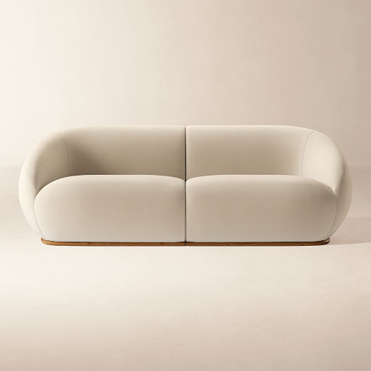Baza Ivory Velvet 2-Piece Sectional Sofa by Casa Dean by Swizz Beatz
