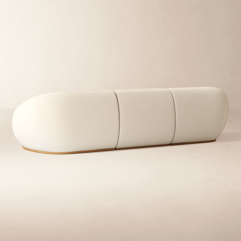 Baza Ivory Velvet 3-Piece Sectional Sofa by Casa Dean by Swizz Beatz - image 4 of 7