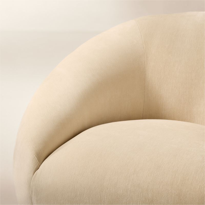 Baza Ivory Velvet Swivel Chair by Casa Dean by Swizz Beatz - image 4 of 7