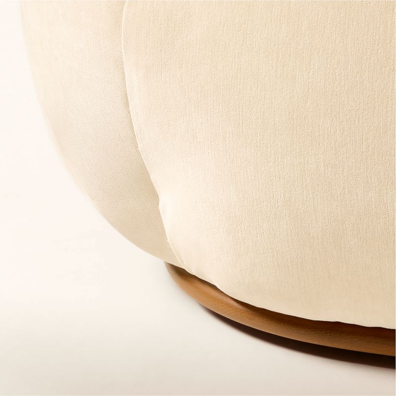 Baza Ivory Velvet Swivel Chair by Casa Dean by Swizz Beatz - image 5 of 7