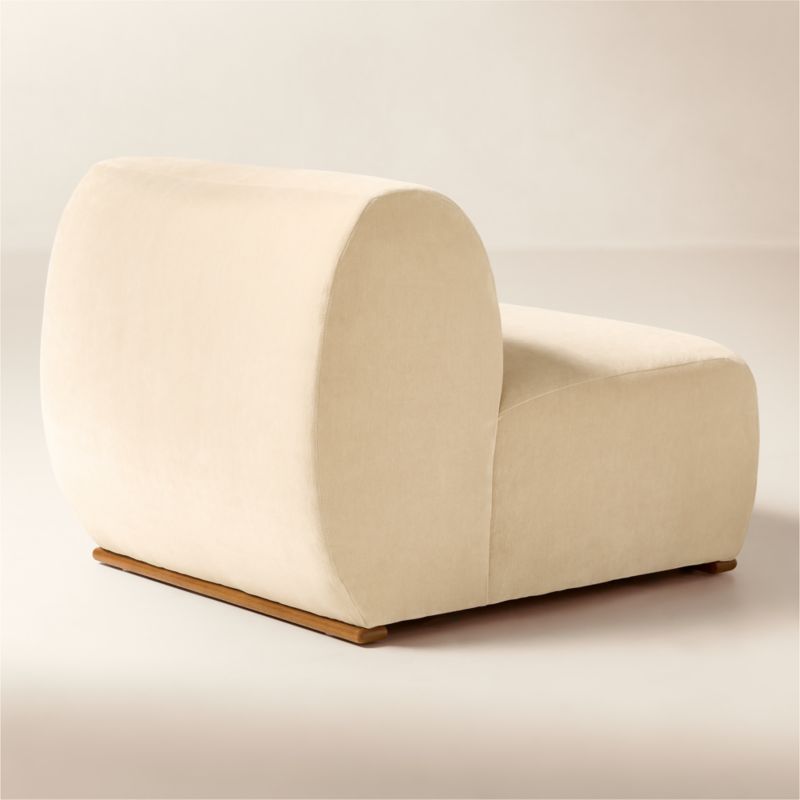 Baza Ivory Velvet Armless Chair by Casa Dean by Swizz Beatz - image 4 of 9