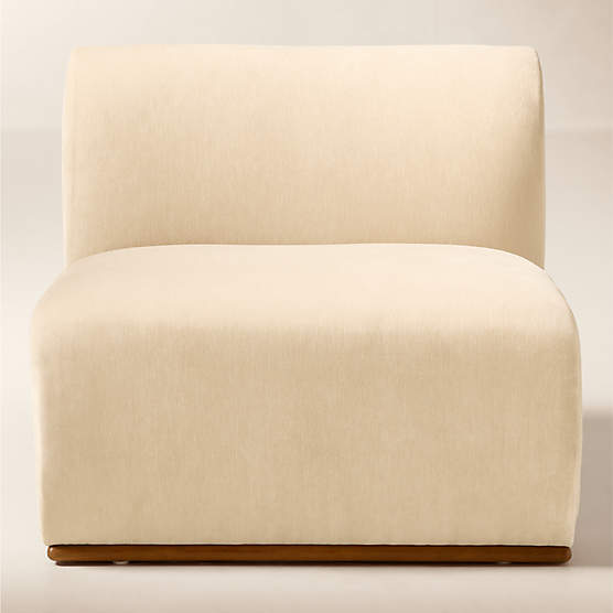 Baza Ivory Velvet Armless Chair by Casa Dean by Swizz Beatz
