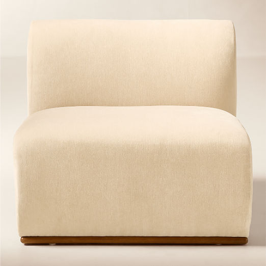 Baza Ivory Velvet Armless Chair by Casa Dean by Swizz Beatz