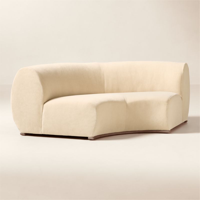 Baza Ivory Velvet Corner Chair by Casa Dean by Swizz Beatz - image 2 of 9