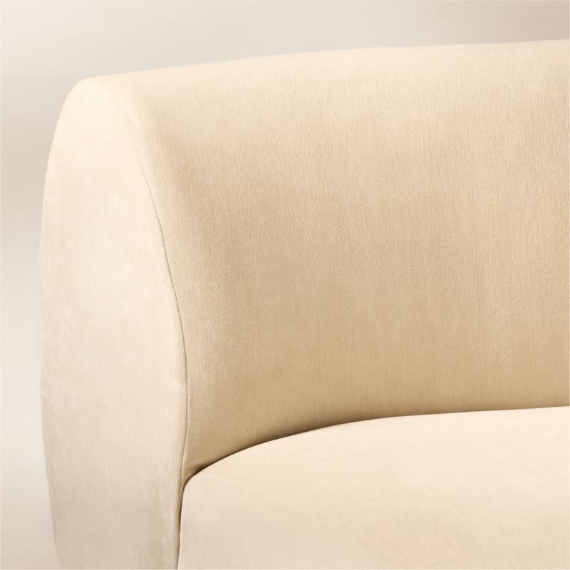 Baza Ivory Velvet Corner Chair by Casa Dean by Swizz Beatz - image 6 of 9