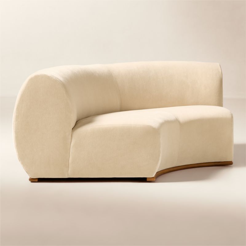 Baza Ivory Velvet Corner Chair by Casa Dean by Swizz Beatz - image 3 of 9