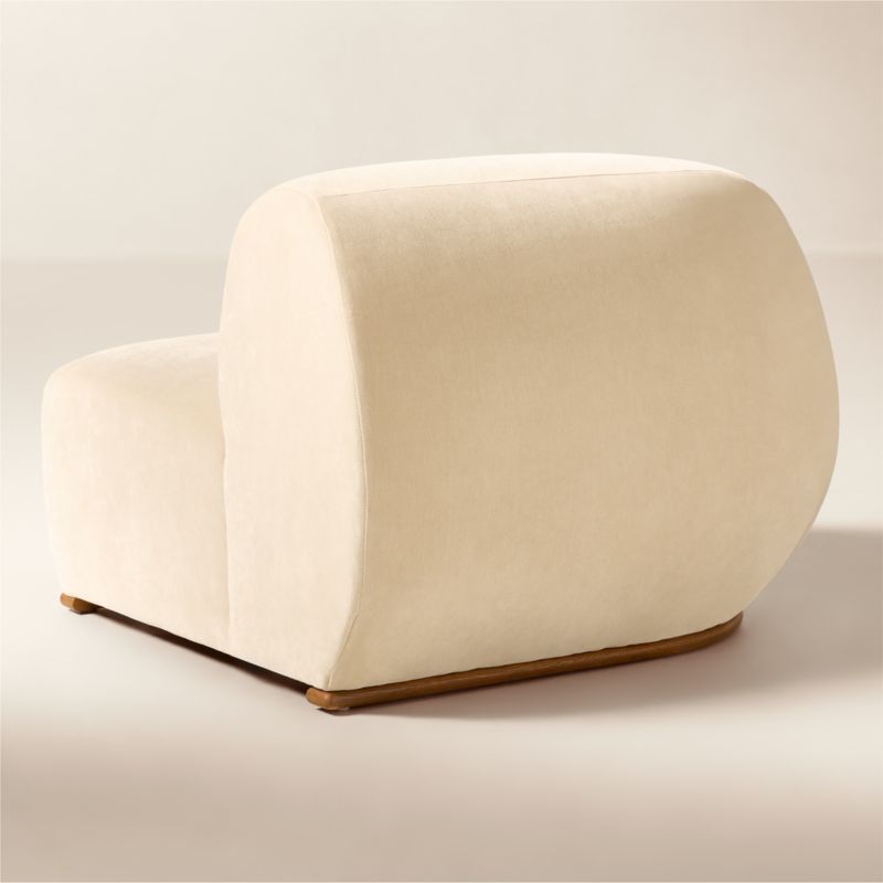 Baza Ivory Velvet Left Arm Chair by Casa Dean by Swizz Beatz - image 4 of 9
