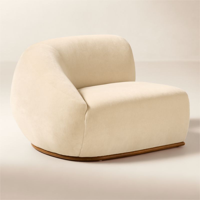 Baza Ivory Velvet Left Arm Chair by Casa Dean by Swizz Beatz - image 2 of 9