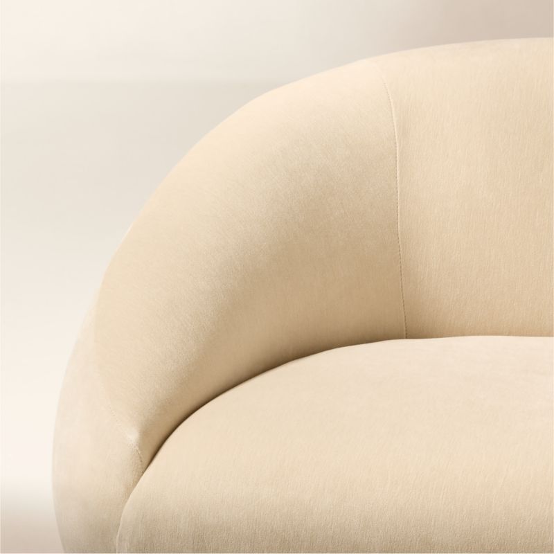 Baza Ivory Velvet Left Arm Chair by Casa Dean by Swizz Beatz - image 6 of 9