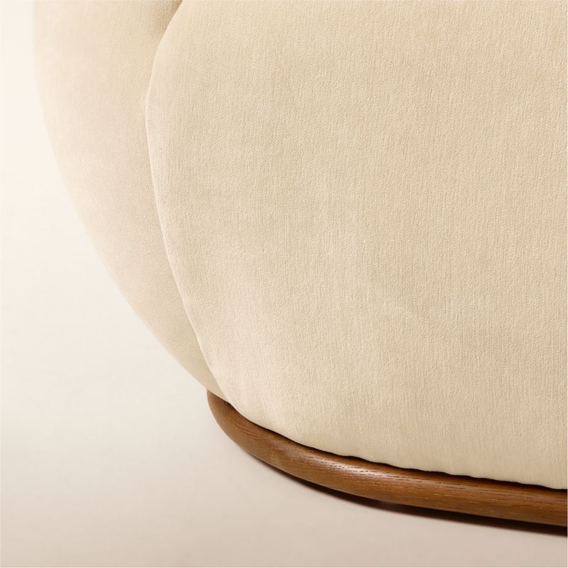 Baza Ivory Velvet Left Arm Chair by Casa Dean by Swizz Beatz - image 5 of 9
