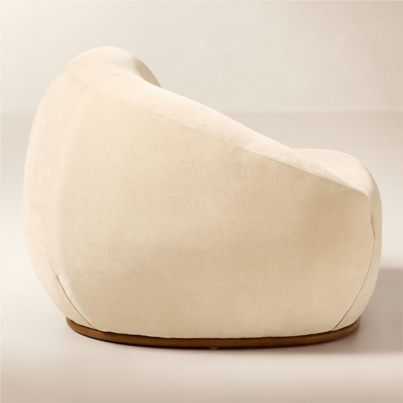Baza Ivory Velvet Left Arm Chair by Casa Dean by Swizz Beatz - image 3 of 9