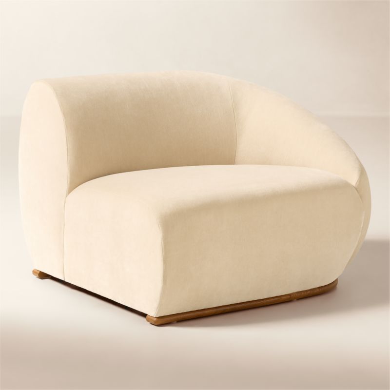 Baza Ivory Velvet Right Arm Chair by Casa Dean by Swizz Beatz - image 2 of 9