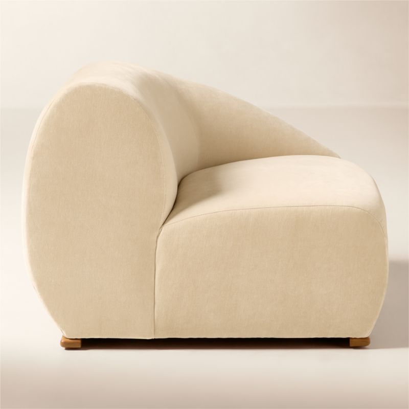 Baza Ivory Velvet Right Arm Chair by Casa Dean by Swizz Beatz - image 3 of 9