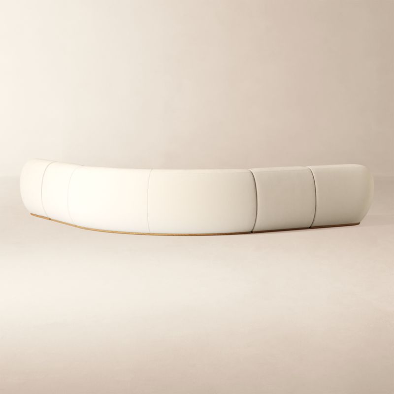 Baza Ivory Velvet 5-Piece L-Shaped Sectional Sofa by Casa Dean by Swizz Beatz - image 4 of 7