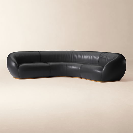 Baza 3-Piece Leather L-Shaped Sectional Sofa by Casa Dean by Swizz Beatz